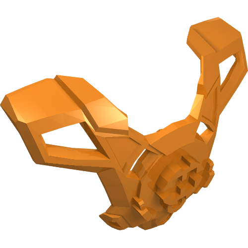 Orange LEGO 92201 Hero Factory Chest Armor with Trapezoid Shoulders, viewed from an angle.