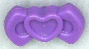 LEGO 92355c Friends purple bow accessory with a raised heart design in the center.
