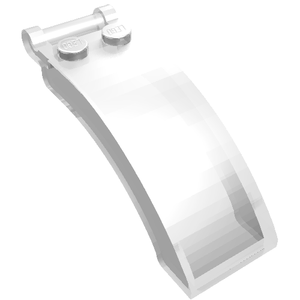 Translucent white LEGO 92474 Windscreen 6x2x2 featuring a top bar handle and two studs.