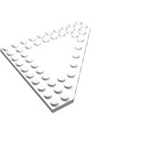 White LEGO 92584 Wedge Plate 10x10 with cut corner, studs on perimeter, smooth center.