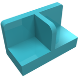 Teal LEGO 93095 Panel 1x2x1 with Rounded Corners and Center Divider.