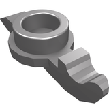 Gray LEGO 93555 Minifigure Ice Skate piece, featuring a rounded top connector and a distinct skate blade base.