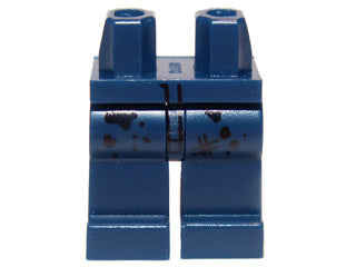 LEGO 970c00pb0139 blue hips and legs part featuring a dirt stains and spots pattern.