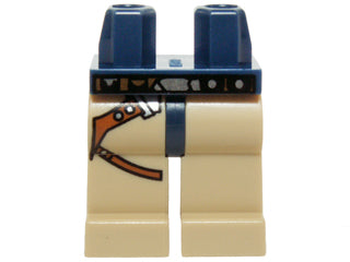 LEGO 970c02pb04 hips and tan legs with dark blue upper. Features a black Star Wars gunbelt print and an orange tool on leg.