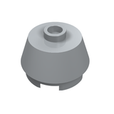 Light grey LEGO 98100 Cone 2 x 2 Truncated part with a stud on top and hollow base.