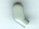 Light gray LEGO part 982, a curved right arm piece with a rounded top and an open connection point at the bottom.