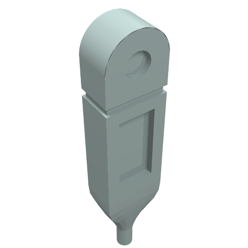 Grey LEGO 98393d Friends medical thermometer accessory, featuring a rounded top with a hole and a tapered base.