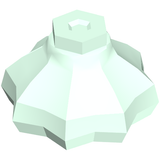 Light green LEGO Friends Medical Ice Pack part 98393g, featuring a hexagonal top with C-shaped pin cutout and multi-faceted base.