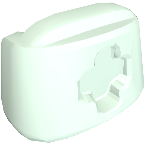 White LEGO Friends Medical Nurse Hat (part 98393h) with a small pin hole on the side.
