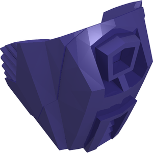 LEGO 98592 Hero Factory Shoulder/Knee Armor, a dark blue, angular piece with geometric details and recesses.