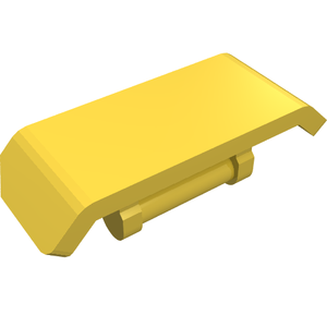 A yellow LEGO 98834 Vehicle, Spoiler with Bar Handle, rendered against a white background.