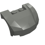 Grey LEGO Vehicle Mudguard 3x4x1 2/3 Curved Front (part 98835) with two studs on top.