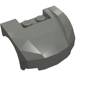 Grey LEGO Vehicle Mudguard 3x4x1 2/3 Curved Front (part 98835) with two studs on top.