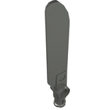 Dark gray LEGO Technic rotor blade 99012 with axle and pin connector end on white background.