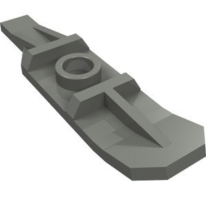 A single grey LEGO 99774 minifigure utensil ski without hinge, shown from an angled perspective.