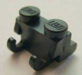 Black LEGO Technic, Link Chain, Large with Studs (bb0076) showing two studs on top and connecting hooks.