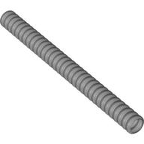 Grey LEGO ribbed hose, part 78c11, 7mm D. 11L (8.8cm) long, against a white background.