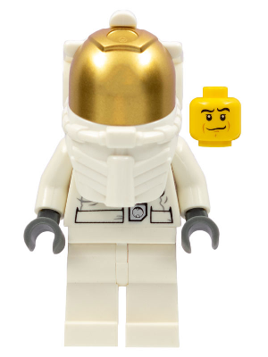 LEGO Minifigure cty0384: White astronaut with a golden underwater helmet and a separate yellow head.