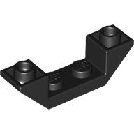 Black LEGO Slope, Inverted 45 4 x 1 Double brick.