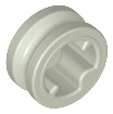 Light gray LEGO Technic Bush 1/2 Smooth (4265c) showing its smooth outer profile and inner cross-axle hole.