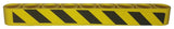 Yellow LEGO Technic Liftarm Thick 1x9 with black and yellow danger stripes pattern on its side.