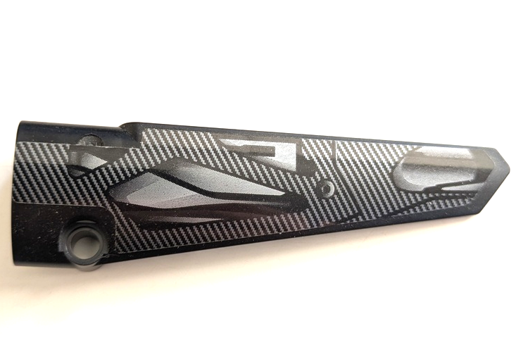 LEGO Technic Panel Fairing #6 Long Smooth, Side B, with silver carbon fiber and air vent sticker pattern