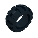 Dark gray LEGO Tire 20 x 30 Solid Balloon (2857) with a chunky, diagonal tread pattern, viewed at an angle.