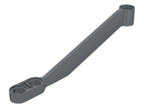 Dark gray LEGO Technic wishbone suspension arm, part x136, with two pin holes at one end and a single pin hole at the other.