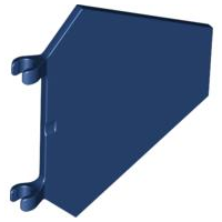 Dark blue LEGO x1435 Flag 5 x 6 Hexagonal element with two clips on the left side.
