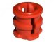 Red LEGO Technic Bush with Lip and Side Grooves, part x148.