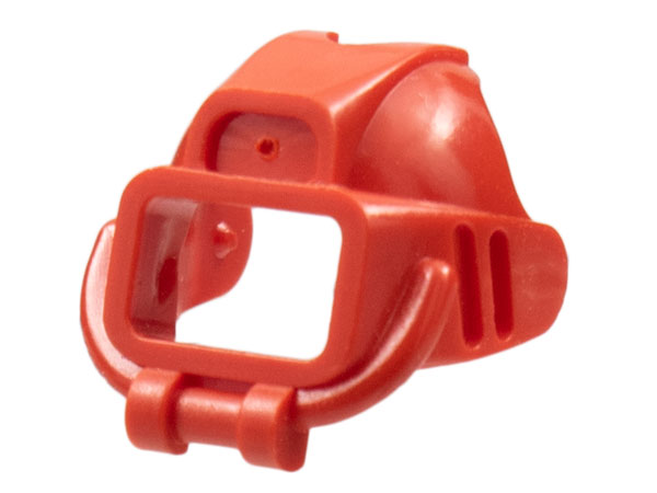 A single red LEGO x41 Minifigure Underwater Visor, shown at an angle against a white background.