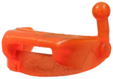 Translucent orange LEGO minifigure visor with a horizontal slit and an antenna on the right side.