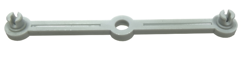 Gray LEGO x460 Train Motor 12V Connecting Rod, 7 studs long, with a central hole and two slotted ends.