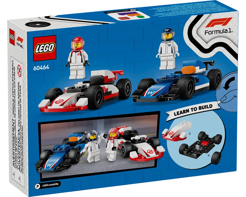 LEGO City 60464 - F1 Williams Racing & Haas F1 Race Cars - Authentic LEGO Set Image 3