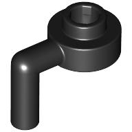 Black LEGO Plate, Round 1 x 1 Open Stud with Bar Arm Down