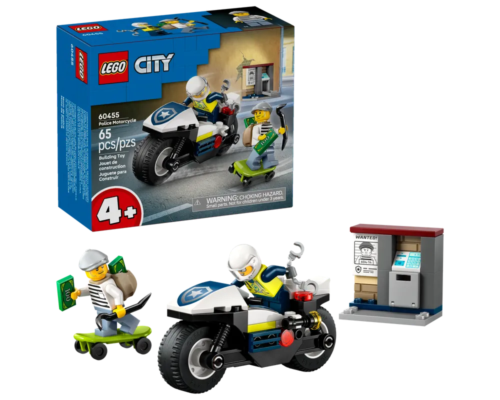 LEGO City 60455 - Police Motorcycle chase - Authentic LEGO Set Main Image