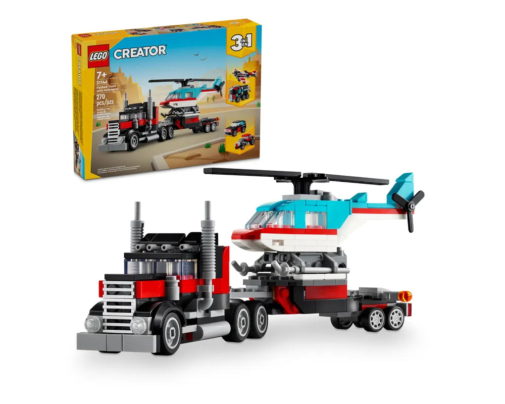 LEGO Creator 31146 - Flatbed Truck with Helicopter - Authentic LEGO Set Main Image