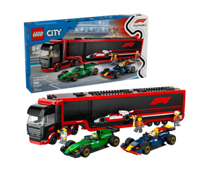 LEGO City 60445 - F1 Truck with RB20 & AMR24 F1 Cars - Authentic LEGO Set Main Image