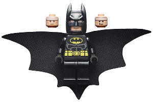 LEGO Minifigure sh0648 - Batman - Black Suit with Yellow Belt and Crest (Type 2 Cowl, Outstretched Cape) - Authentic LEGO Minifigure Main Image