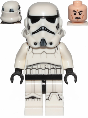 LEGO Minifigure sw0997b - Imperial Stormtrooper - Male, Dual Molded Helmet with Light Bluish Gray Panels on Back, Light Nougat Head, Scowl - Authentic LEGO Minifigure Main Image