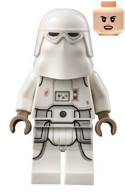 LEGO Minifigure sw1178 - Snowtrooper - Female, Printed Legs, Dark Tan Hands, Light Nougat Head, Angry Smile - Authentic LEGO Minifigure Main Image