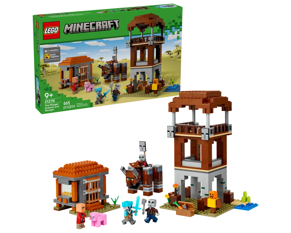 LEGO Minecraft 21278 - The Pillager Outpost and Ravager - Authentic LEGO Set Main Image