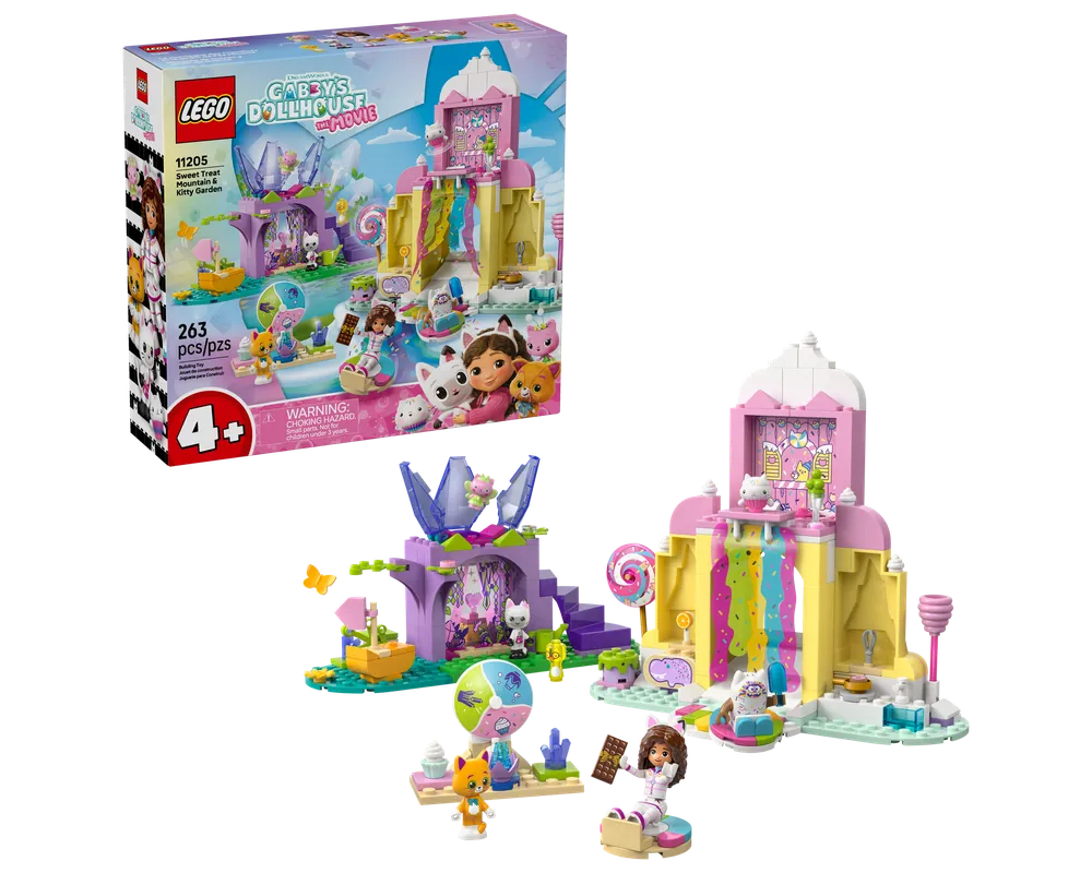 LEGO Gabby's Dollhouse 11205 - Sweet Treat Mountain & Kitty Garden - Authentic LEGO Set Main Image