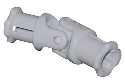Light gray LEGO Technic Universal Joint 3L, showing the flexible connection between two shafts.
