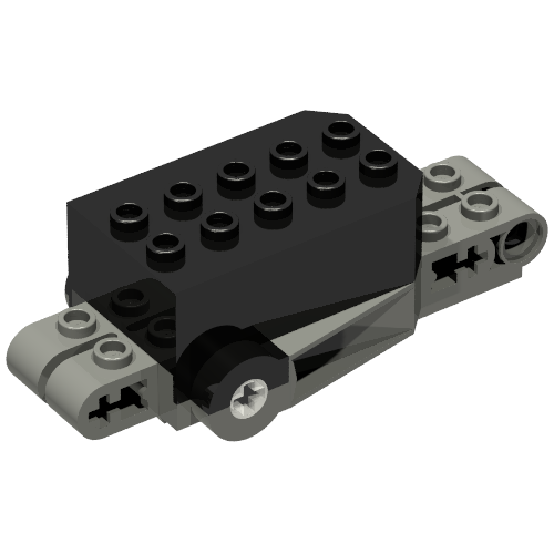 LEGO 32283c03 Pullback Motor 9 x 4 x 2 1/3 with Dark Gray Base and Studs on Liftarms - Main Product Image