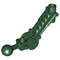 LEGO x240 Bionicle Ball Joint 5 x 7 Arm with Dual Axle Hole at 90 degrees in Dark Green - Authentic LEGO Part