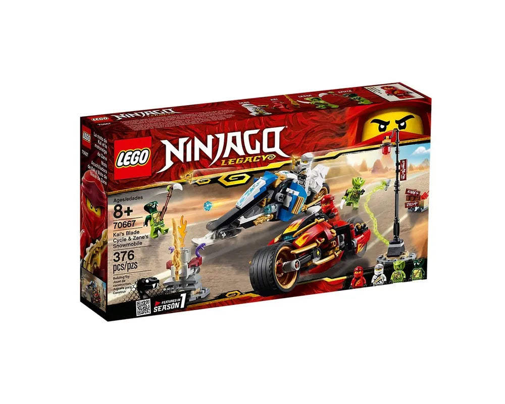 LEGO NINJAGO 70667 - Kai's Blade Cycle & Zane's Snowmobile - Authentic LEGO Set Main Image