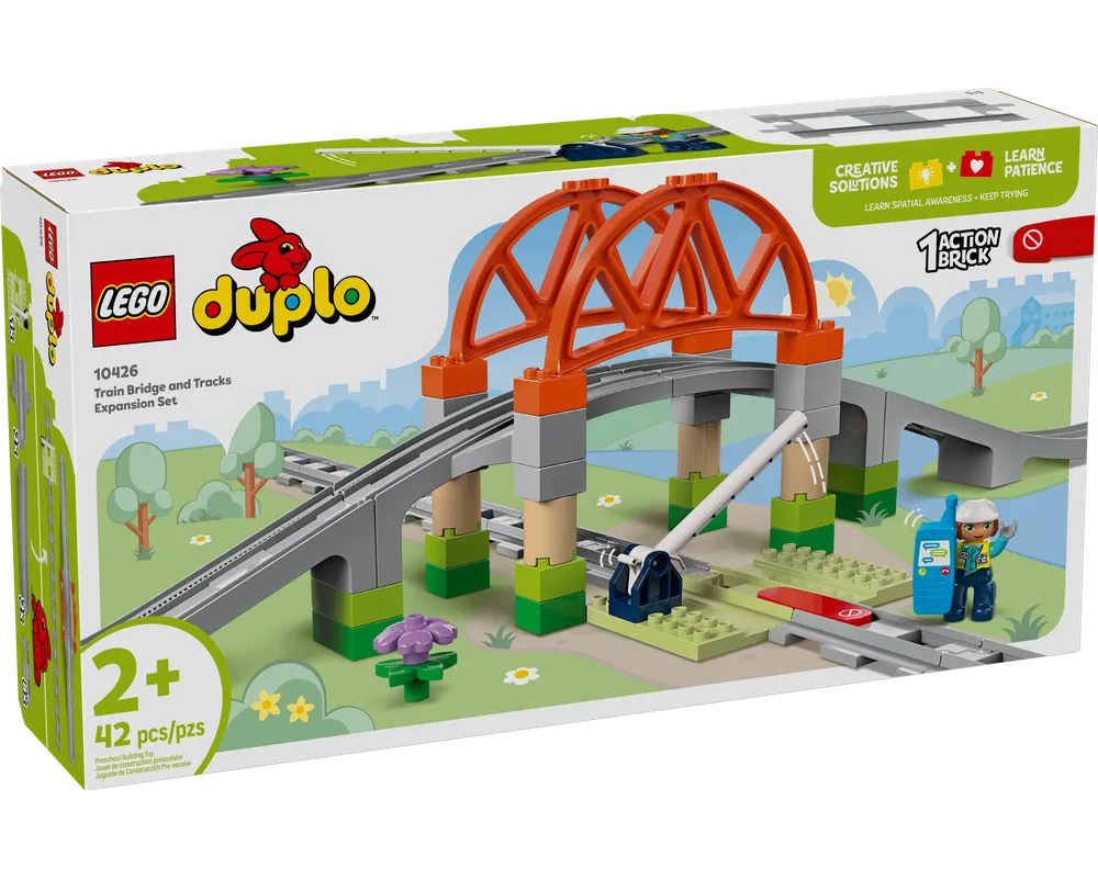 LEGO DUPLO 10426 - Train Bridge and Tracks Expansion Set - Authentic LEGO Set Main Image