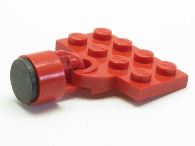 LEGO 737ac01 - Plate, Modified 2 x 4 with Train Coupler Open for Magnet with (Same Color) Magnet Coupling, Train - 6.5mm Cylinder (737a / x547b)