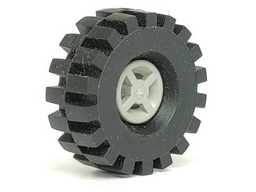 LEGO 4624c03 - Wheel 8mm D. x 6mm with Black Tire 21mm D. x 9mm Offset Tread Medium (4624 / 4084)